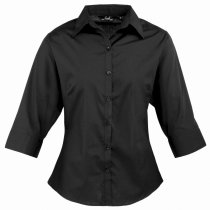 Women's 3/4 sleeve poplin blouse
